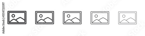 Picture icon flat simple outline logo