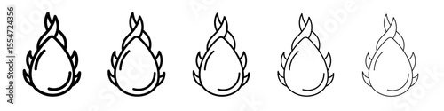 pitaya icon flat simple outline logo
