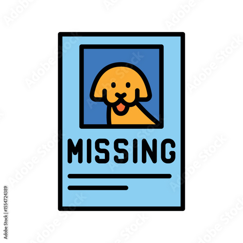 lost pet help color line icon for digital and print projects.