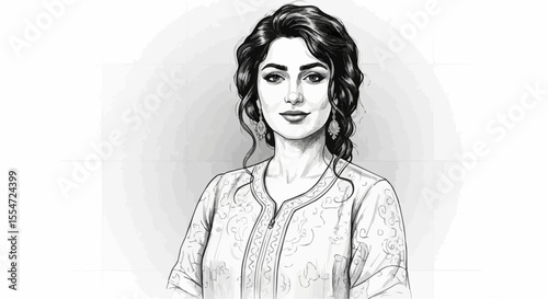 young woman in black and white