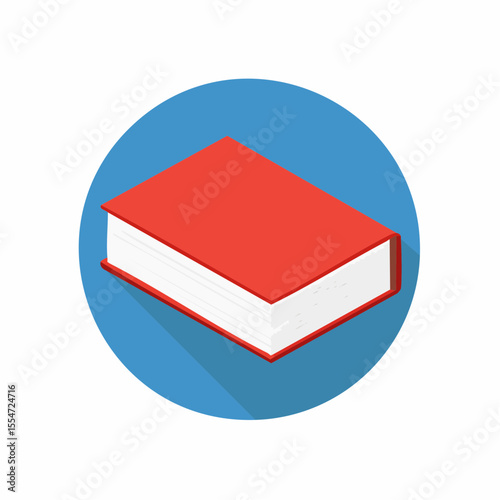 Red Hardcover Book Icon Education, Literature, and Knowledge Symbol
