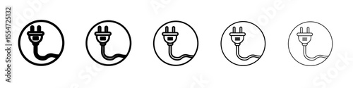 Plug icon flat simple outline logo