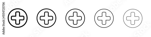 Plus Icon flat simple outline logo
