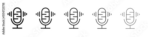 Podcast icon flat simple outline logo