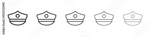 Police hat flat simple outline logo