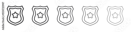Police shield icon flat simple outline logo