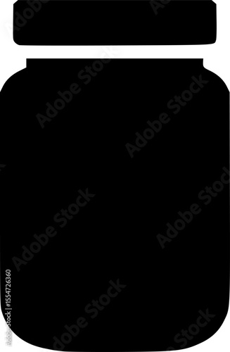 A simple black silhouette of a jar or container with a lid
