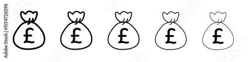Pound icon flat simple outline logo