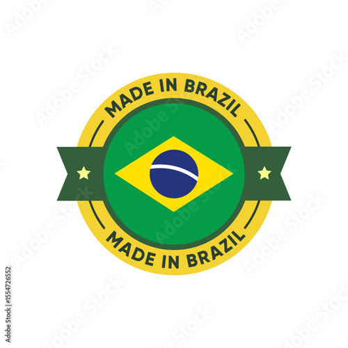 Made in Brazil Badge Label Sign Design 