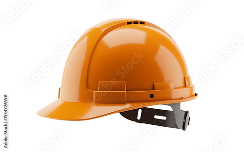 High-Quality Product Photograph of an Orange Safety Helmet Construction, Industrial Safety Equipment