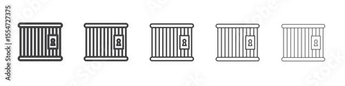 Prison safe icon flat simple outline logo