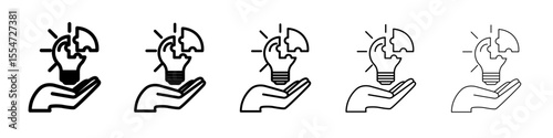 Problem solving skills icon flat simple outline logo