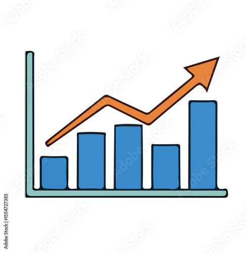 A business Financial Growth Chart Icon 