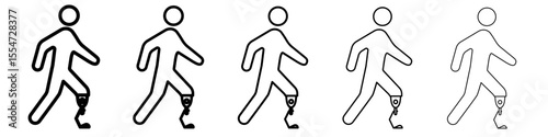 Prosthetic leg icon flat simple outline logo