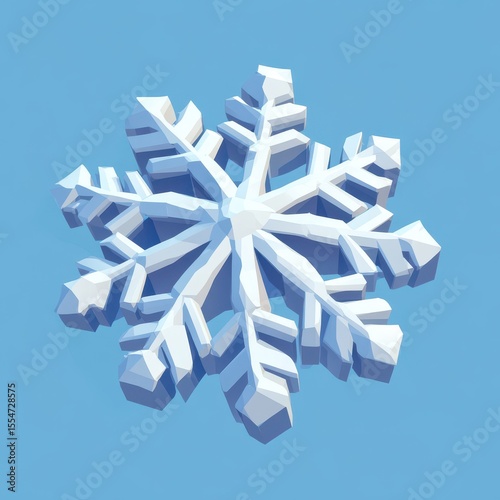 Snow Isometric. Abstract Frost Ornament Element in Christmas Weather Icon