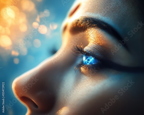 Shiva s third eye radiating sacred geometry beams, floating in divine cosmos, linear art form