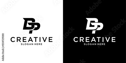 PB or BP initial letter logo design vector