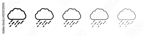 Rain icon flat simple outline logo