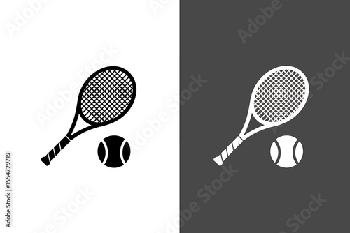 Tennis Racket and Ball A Vector Illustration of Classic Sports Equipment