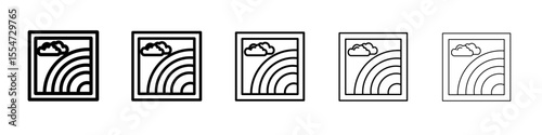 Rainbow icon flat simple outline logo