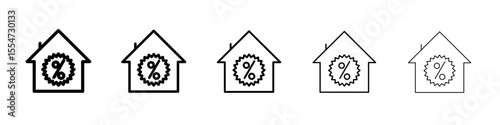 Rate for mortgage icon flat simple outline logo