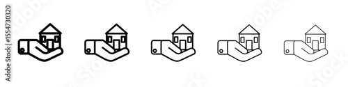 Real estate icon flat simple outline logo