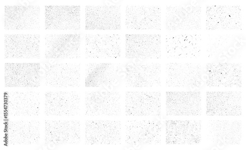 Grain dust texture pack. High resolution speckle overlay set with dirty noise particles and grunge scatter effects. Vintage dusty backgrounds.