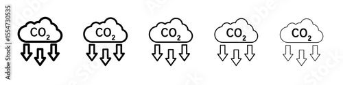 Reduce carbon dioxide co2 icon flat simple outline logo