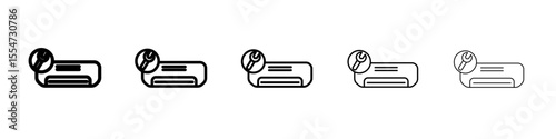 Repair air conditioner icon flat simple outline logo