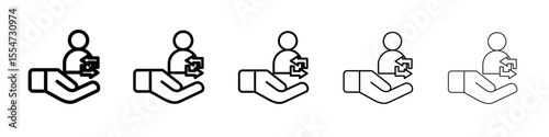 Retention icon flat simple outline logo