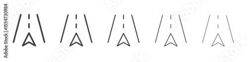 Road icon flat simple outline logo
