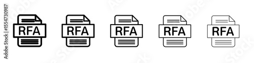 RFA File icon flat simple outline logo