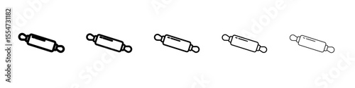 rolling pin icon flat simple outline logo