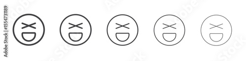 Rofl icon flat simple outline logo