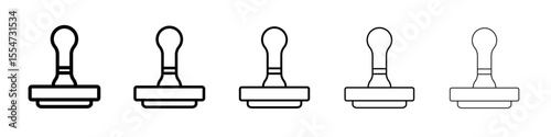 Rubber Stamp icon flat simple outline logo