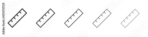 Ruler icon flat simple outline logo