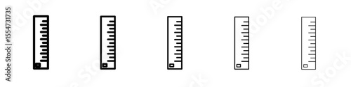 Ruler icon flat simple outline logo