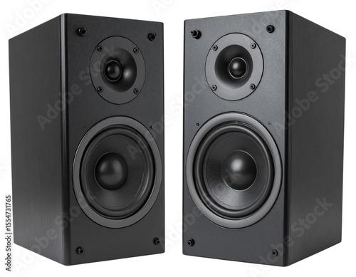 Stereo Speaker Pair Modern Audio Equipment PNG