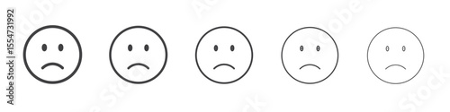 Sad icon flat simple outline logo