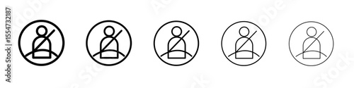 Safety belt icon flat simple outline logo