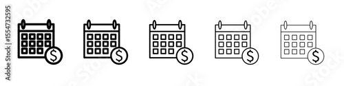 salary payday icon flat simple outline logo