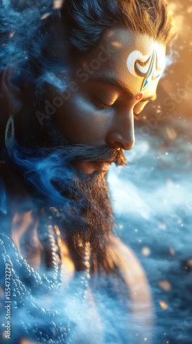 Shiva becoming geometry flame, sacred transformation through symmetric light