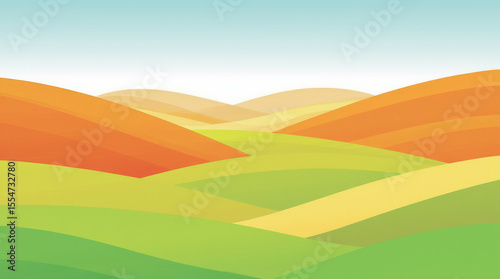 Artistic illustration of a fantastical landscape with minimalist elements and a soft color palette