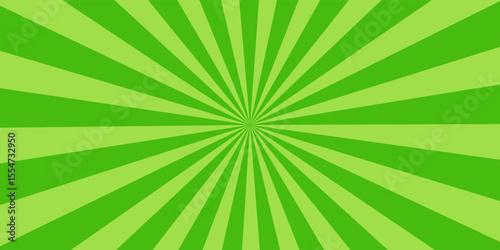 Simple Gradient Green Blank Horizontal Plain Background With Vibrant Starburst Radiance Flares Effect
