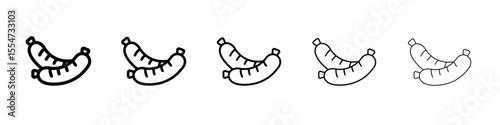 sausages icon flat simple outline logo