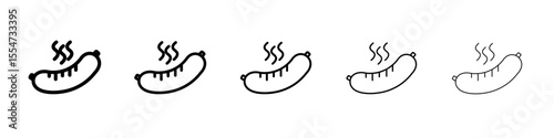Sausage icon flat simple outline logo