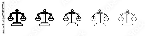 Scales of justice icon flat simple outline logo