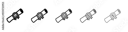 Scholarship icon flat simple outline logo