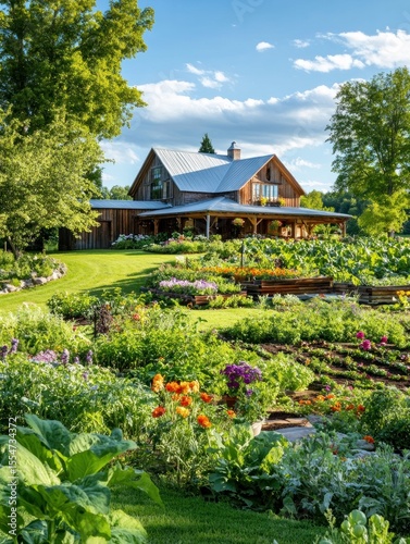 A large garden with lots of flowers and plants