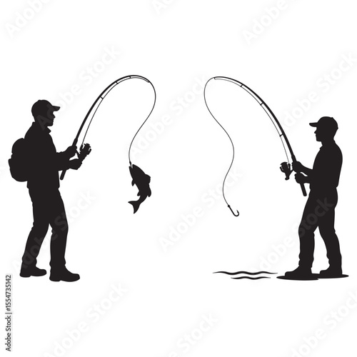 fishing vector silhouette